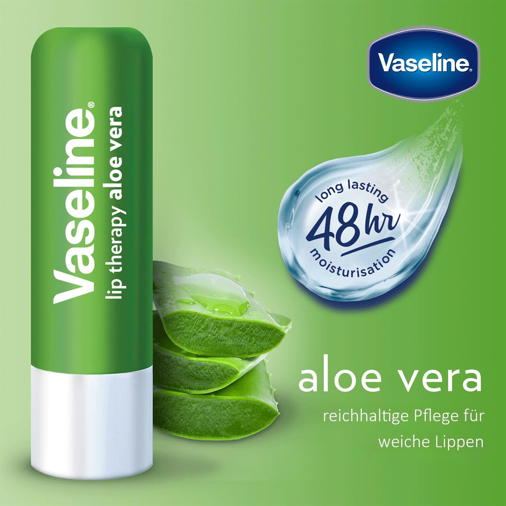 Vaseline aloe vera balsamo labial, hidratacion diaria para labios sensibles