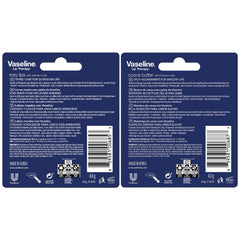 Bálsamo labial Vaseline manteca de cacao en barra ofrece hidratación duradera.