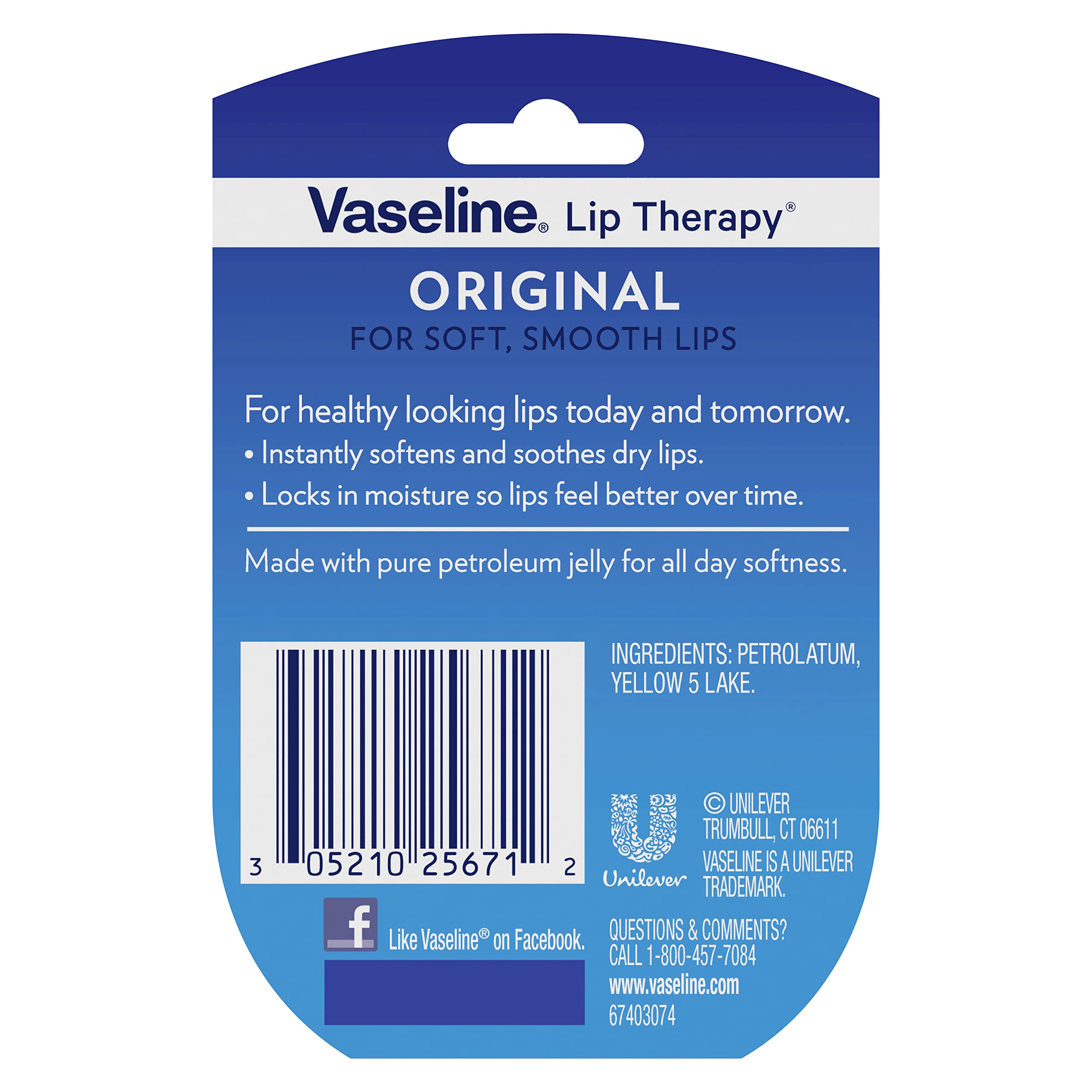 Bálsamo labial oclusivo Vaseline en lata mini para reparación de labios secos.