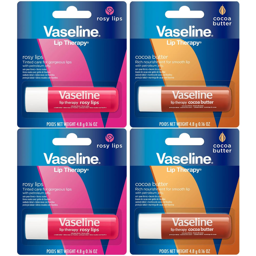 Bálsamo labial Vaseline Rosados en barra para labios suaves y con color ligero.
