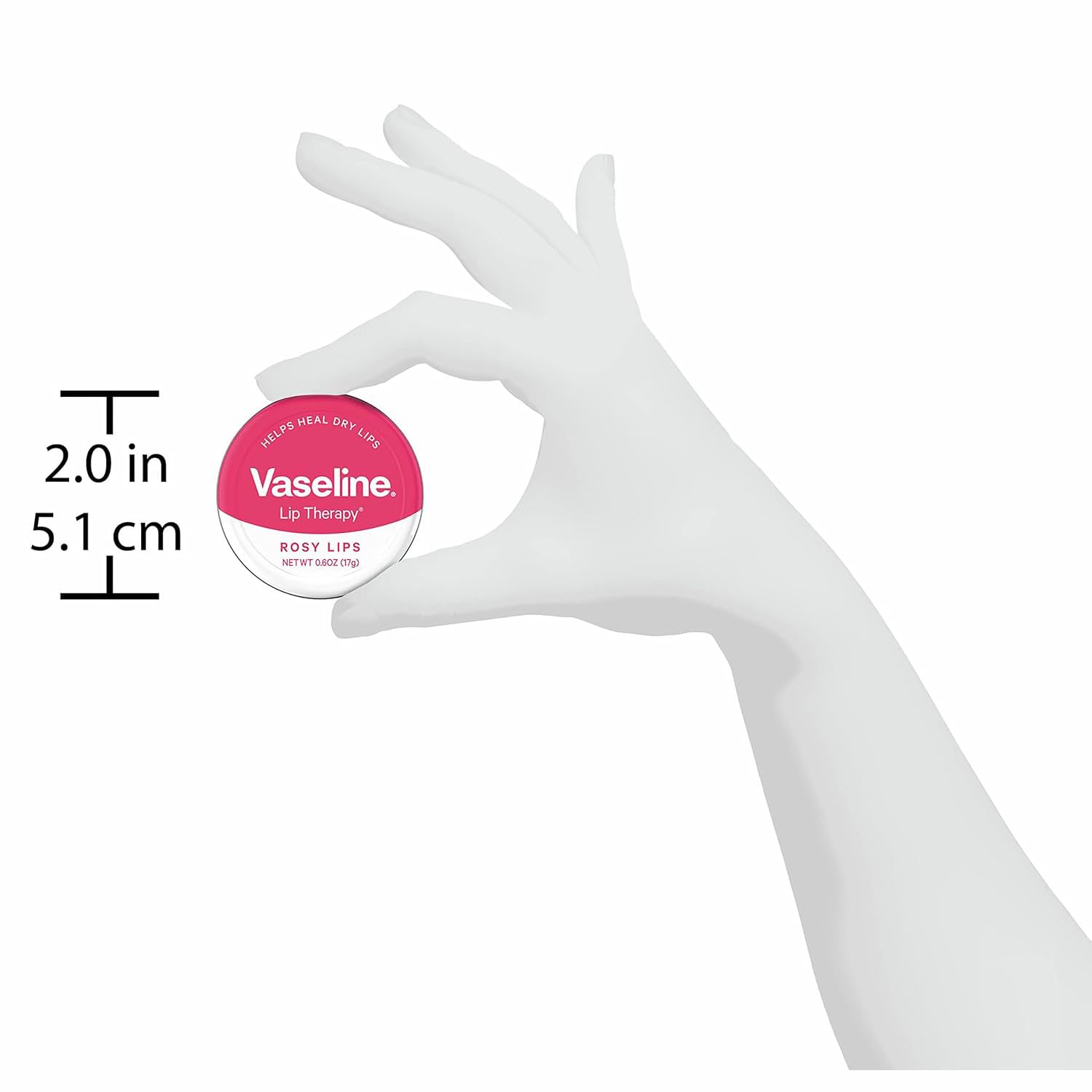 Vaseline Bálsamo Labios Rosados, textura suave para hidratación rápida.