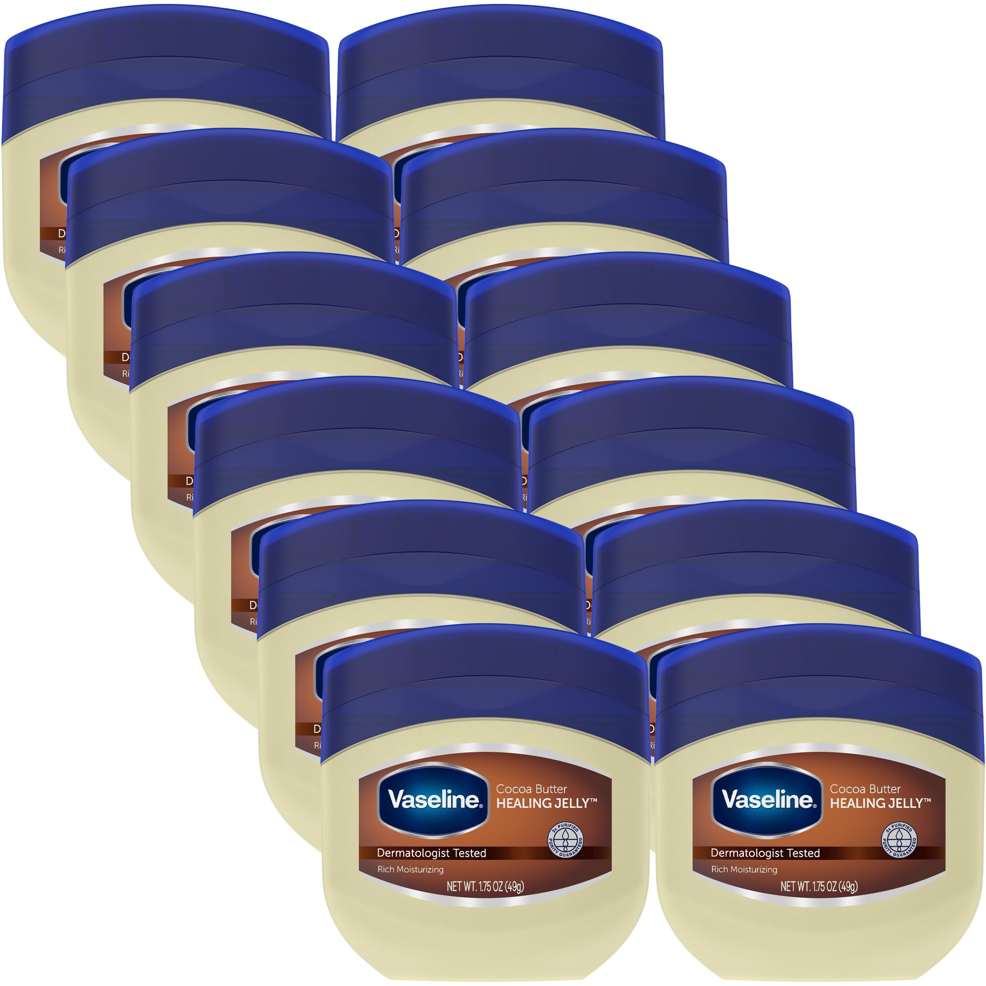 Vaseline Cocoa Butter Healing Jelly paquete de viaje de 12 para cuidado en movimiento.