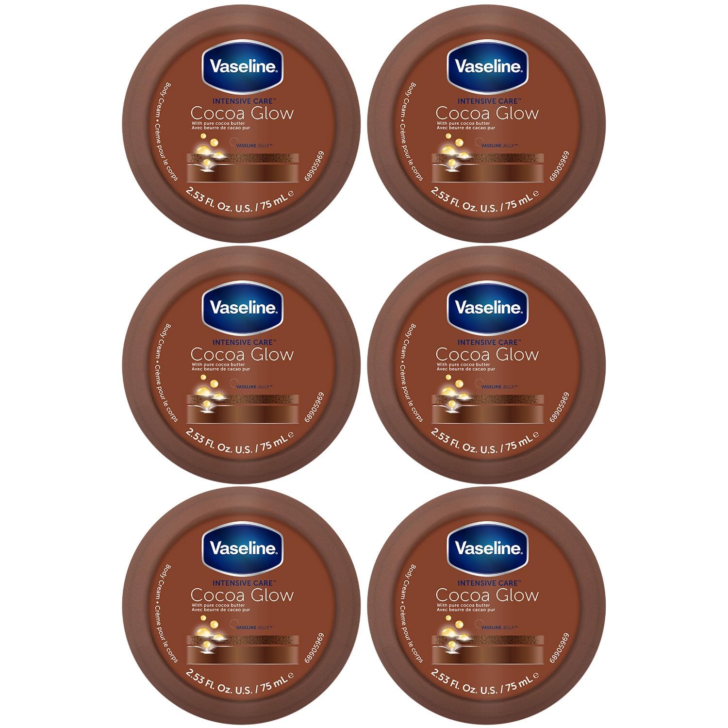 Vaseline Cocoa Glow crema corporal 6-pack, hidratación para piel seca