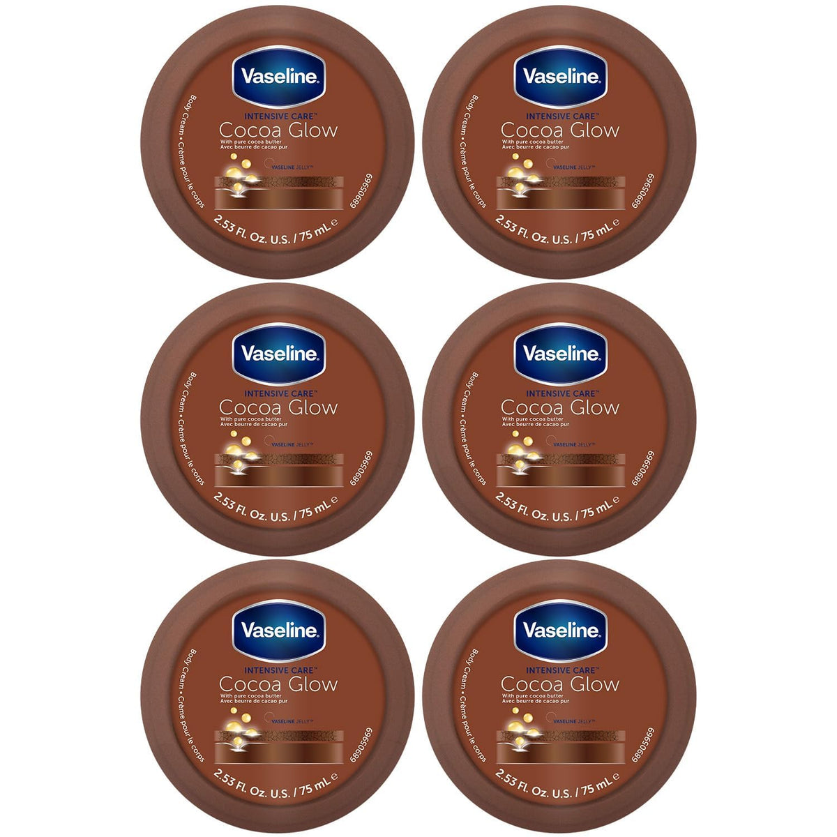 Vaseline Cocoa Glow crema corporal 6-pack, hidratación para piel seca