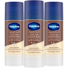 Vaseline Cocoa Shimmer Stick emballage pratique pour le sac et en déplacement.
