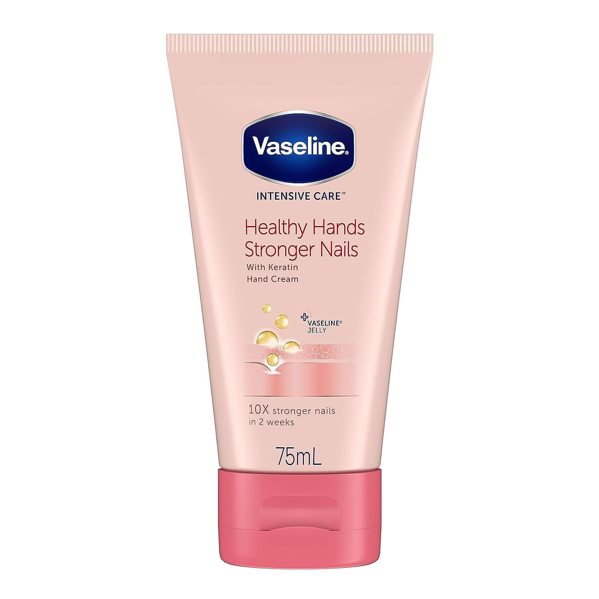Vaseline crema de manos intensiva en frasco de 75 ml para hidratación profunda.