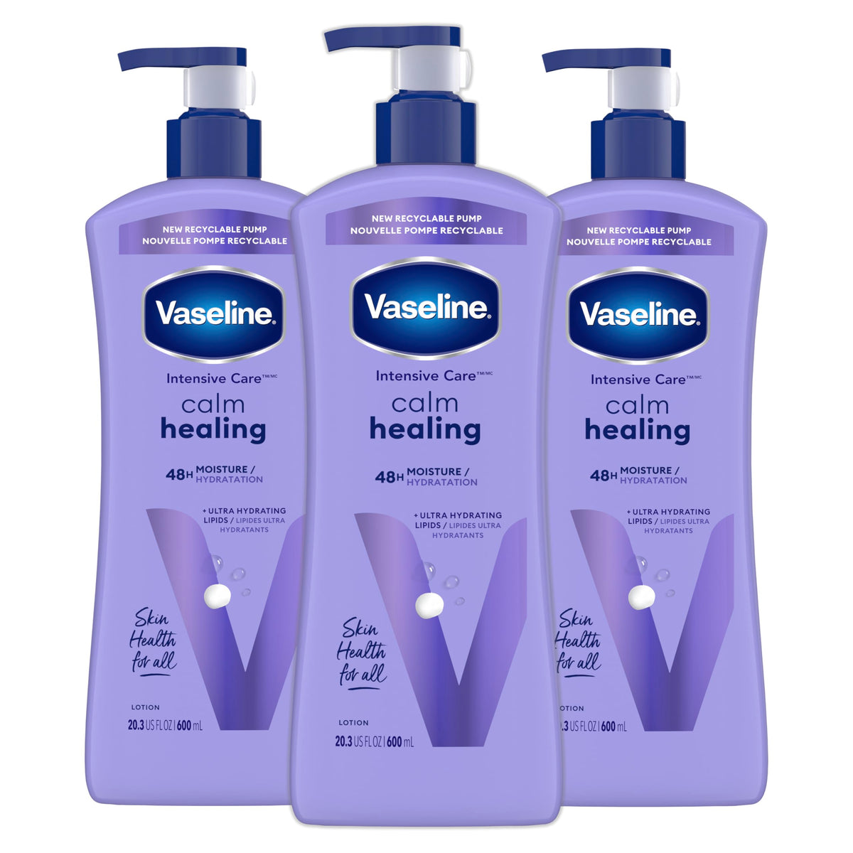 Vaseline Cuidado Intensivo Calmante Curativo Loción: botella para hidratación profunda.