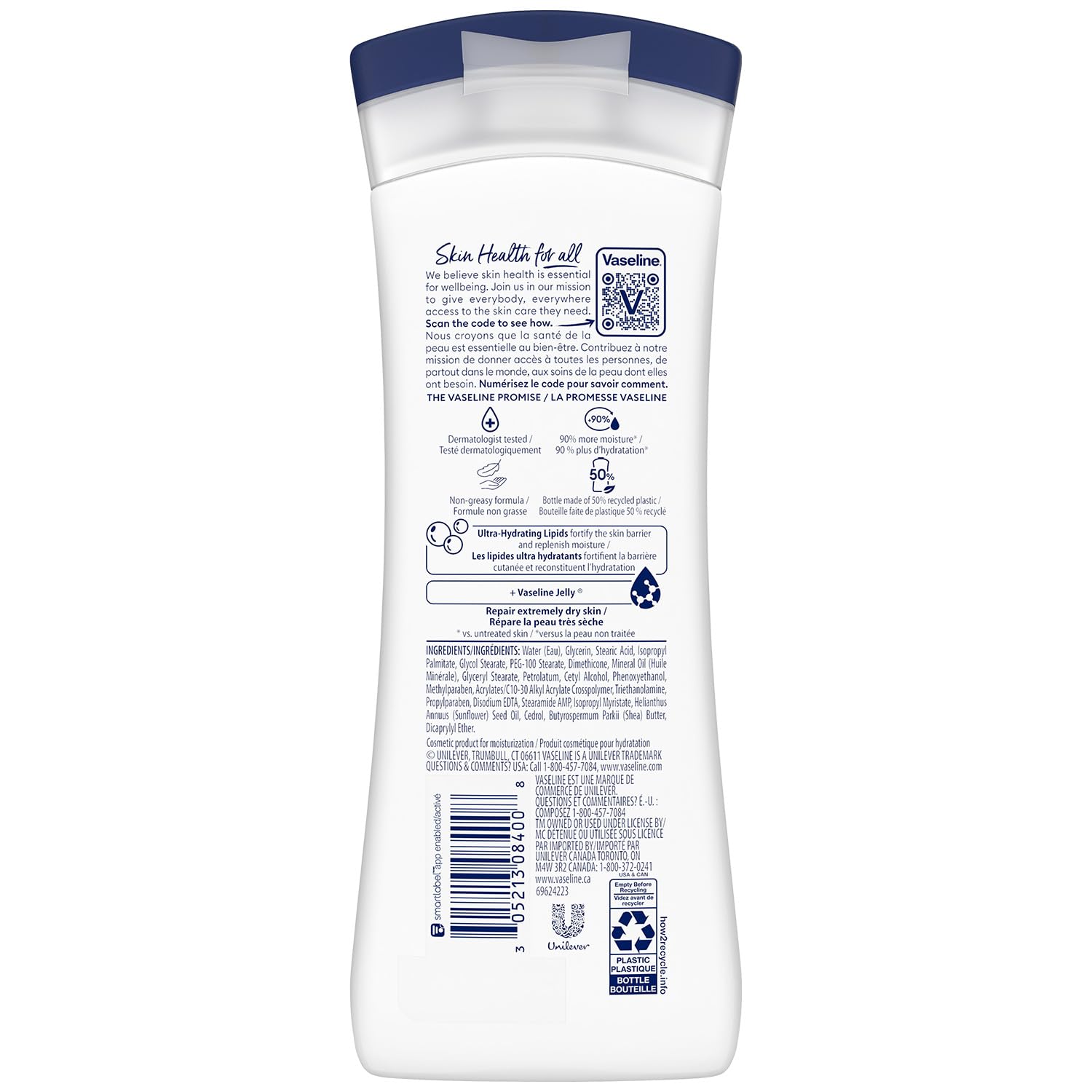 Vaseline Cuidado Intensivo Reparación Avanzada, textura sedosa que se absorbe rápido