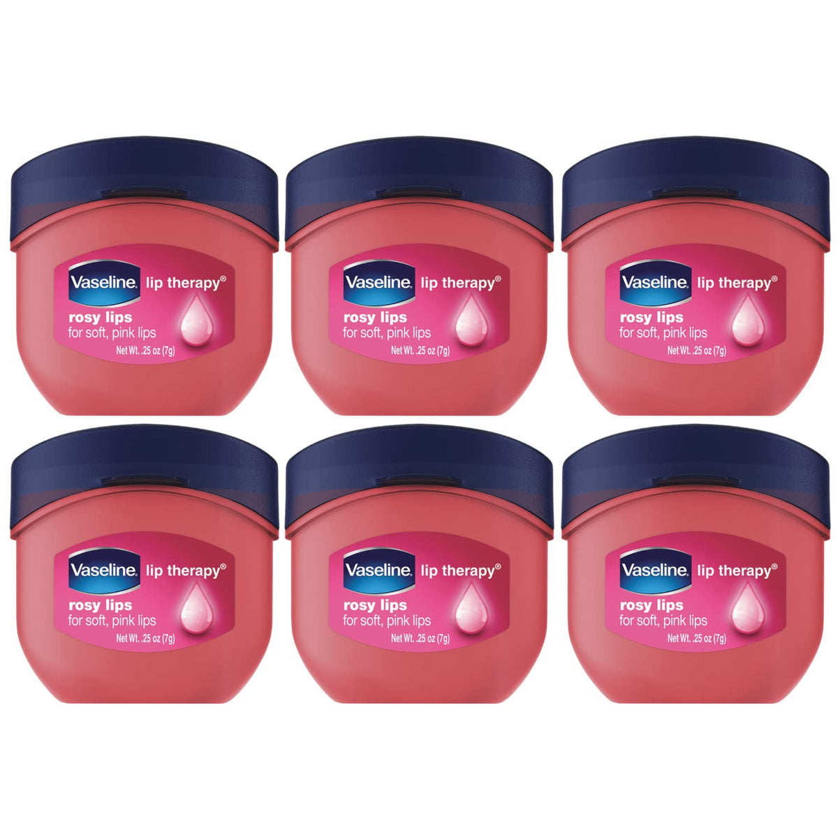 Vaseline Rosy Lips, bálsamo labial en mini tarro, para hidratación rápida.