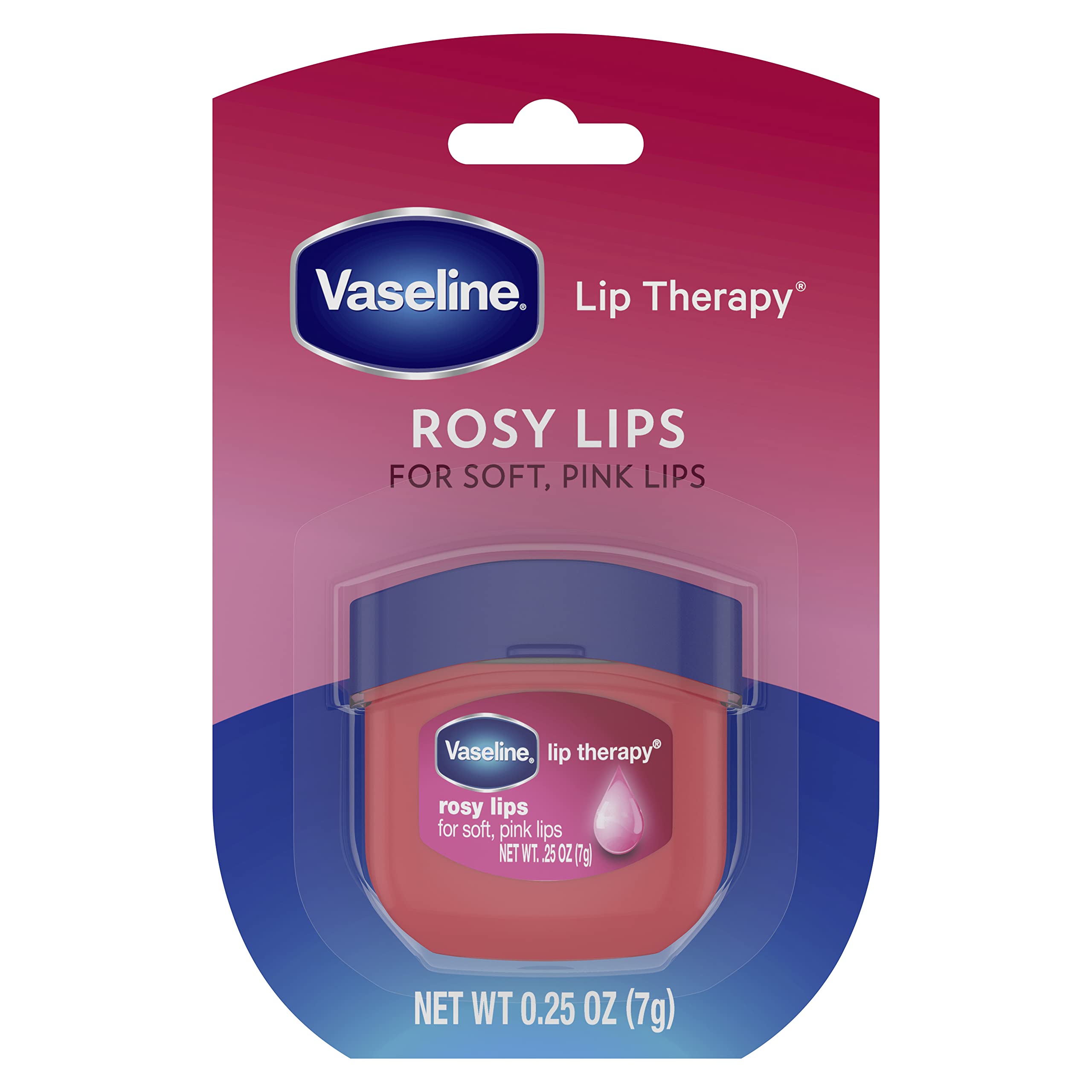 Vaseline Rosy Lips, fragancia suave de rosa y tinte rosado natural.