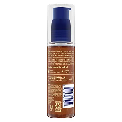 Vaseline Illuminate Me oil pump dispenses silky moisture and glow