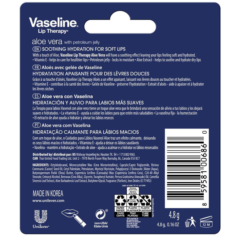 Vaseline Lip Therapy Original bálsamo labial en tubo para hidratación diaria