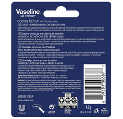 Vaseline Lip Therapy Cocoa Butter, dorso: protección discreta en cualquier ocasión.