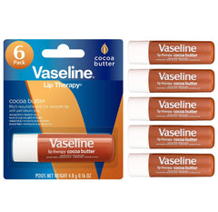 Vaseline Lip Therapy Cocoa Butter, frente: hidratación suave para labios.