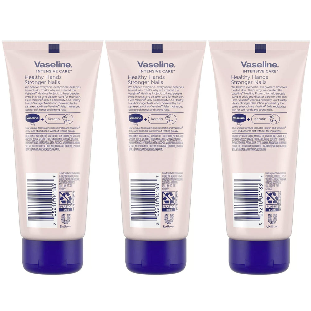 Loción Vaseline para uñas fortalecidas gracias a keratina hidrolizada.