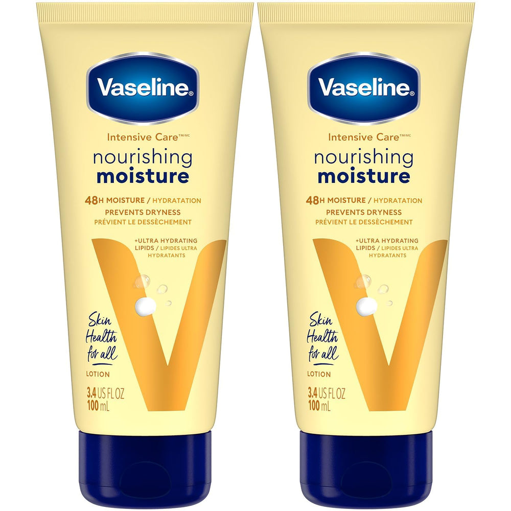 Vaseline Intensive Care, dos tubos, hidratación duradera para manos y cuerpo.