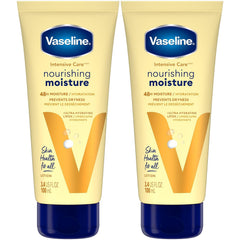 Vaseline Intensive Care, dos tubos, hidratación duradera para manos y cuerpo.