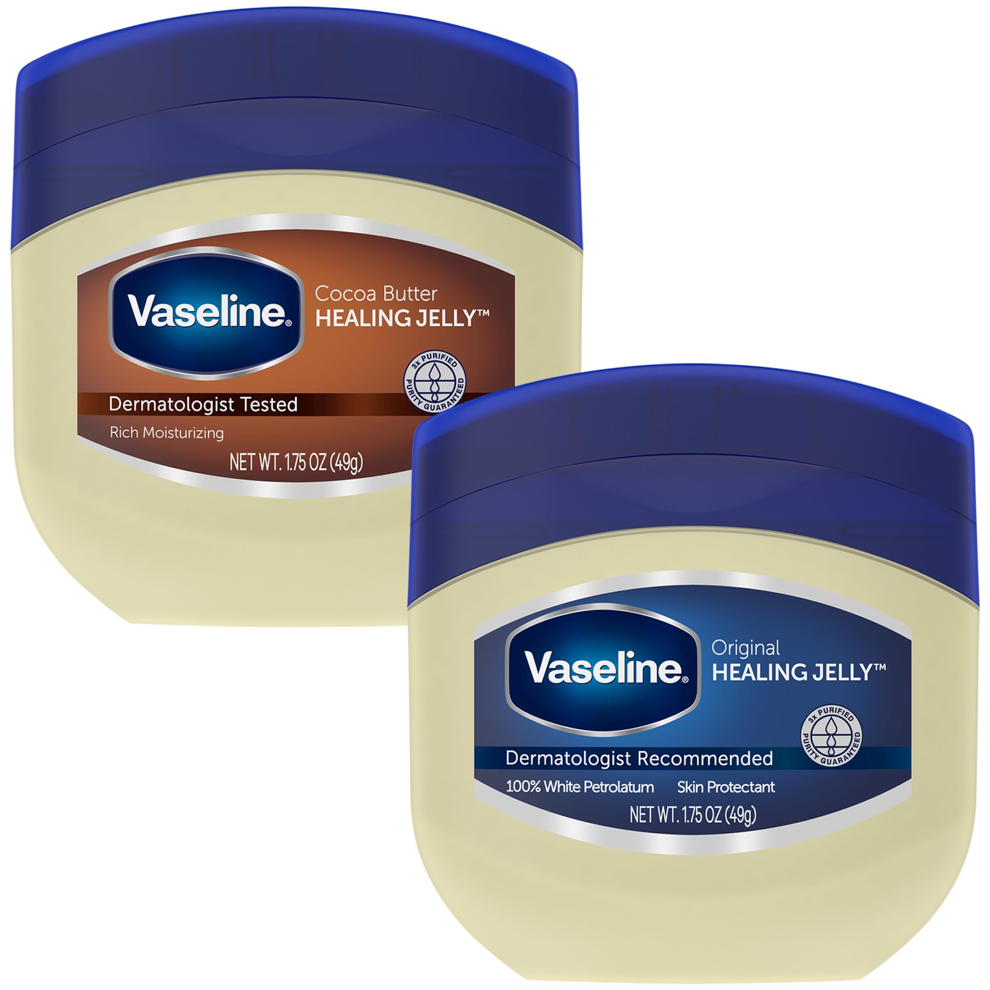 Vaseline Original en tarro de viaje para hidratación suave de la piel.
