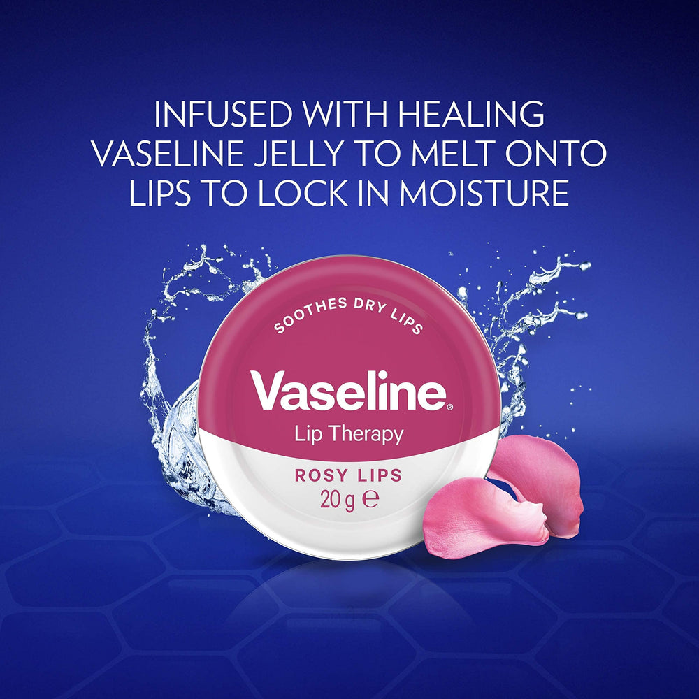 Vaseline Terapia Labial con aceite de rosa y almendra, hidrata y nutre.