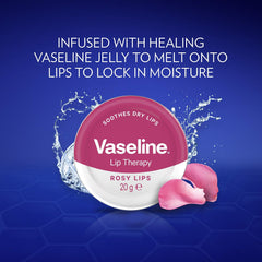 Vaseline Terapia Labial con aceite de rosa y almendra, hidrata y nutre.