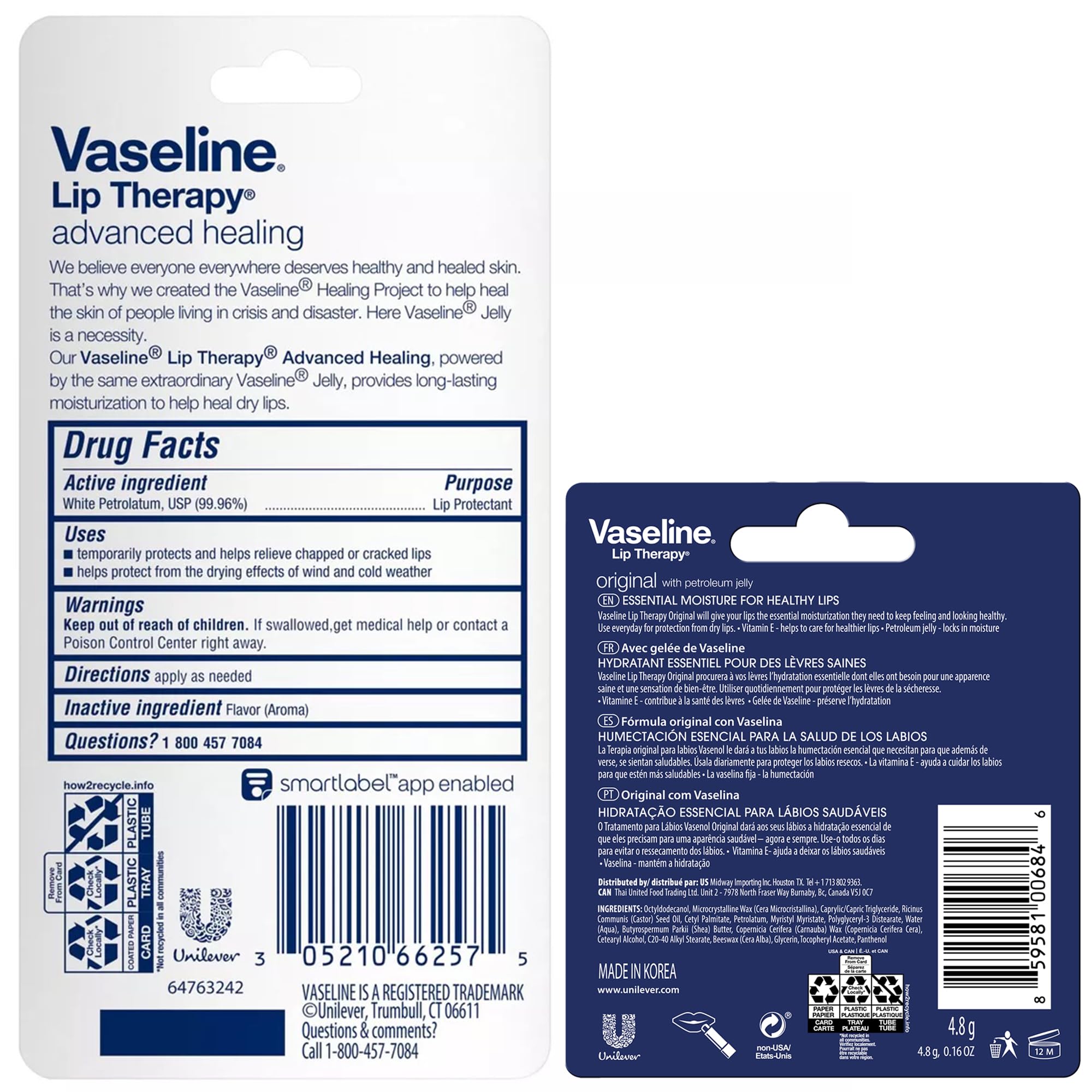Aplicación limpia con el formato en tubo de Vaseline para uso diario.