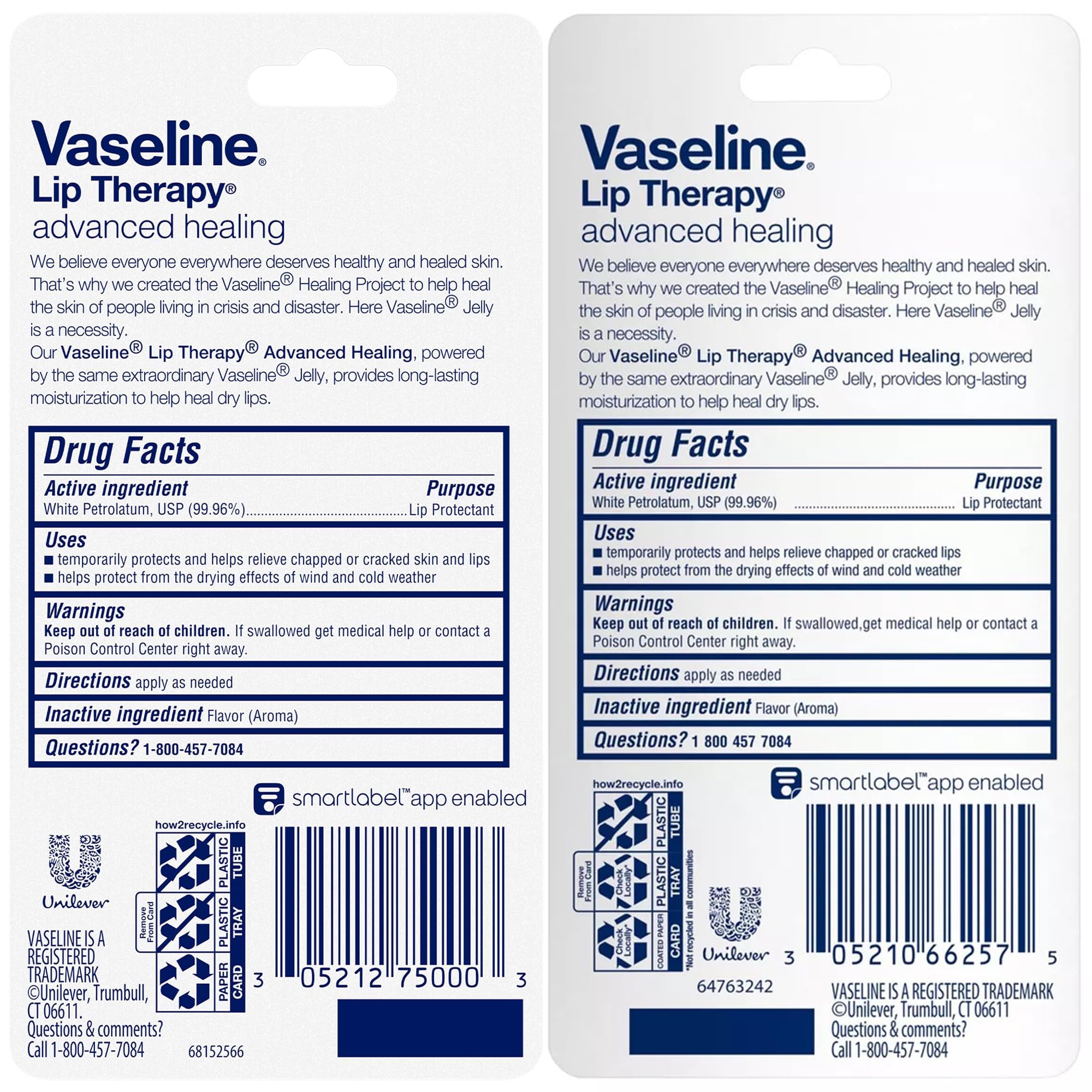 Vaseline Terapia Labial Avanzada ofrece textura cremosa para alivio inmediato
