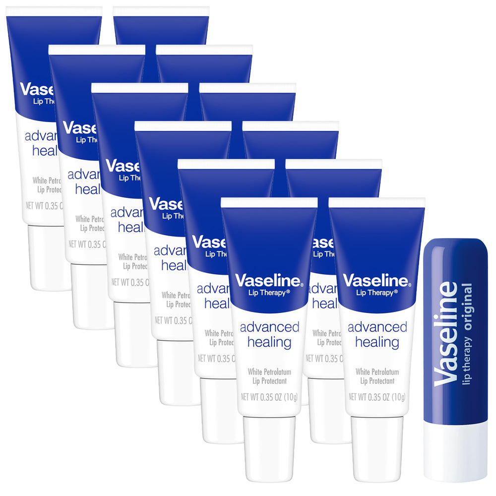 Bálsamo labial Vaseline en tubo muestra protección rápida para labios.
