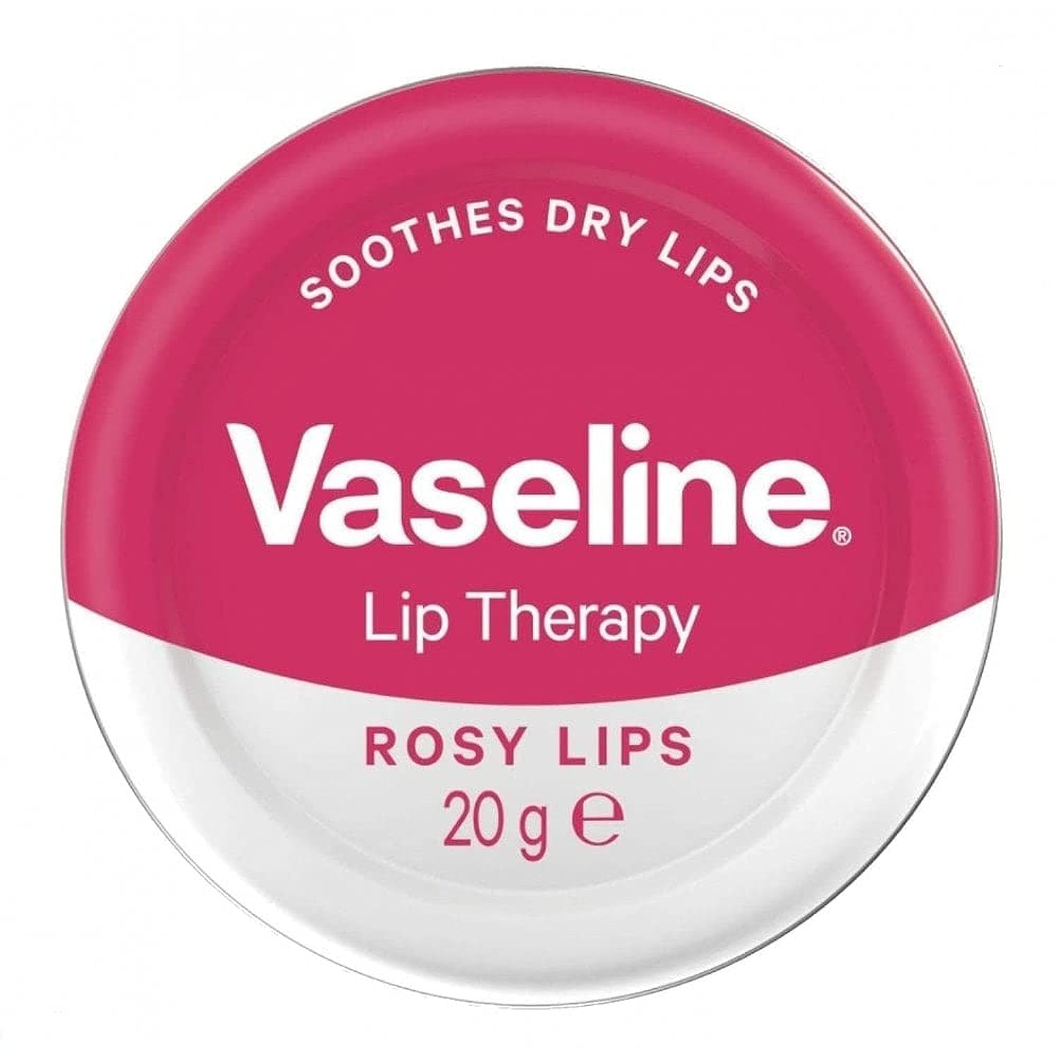 Vaseline Terapia Labial, lata retro, cuida labios y aporta hidratación suave.