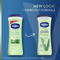 Vaseline Hidratación Calmante: textura de absorción rápida para uso diario.