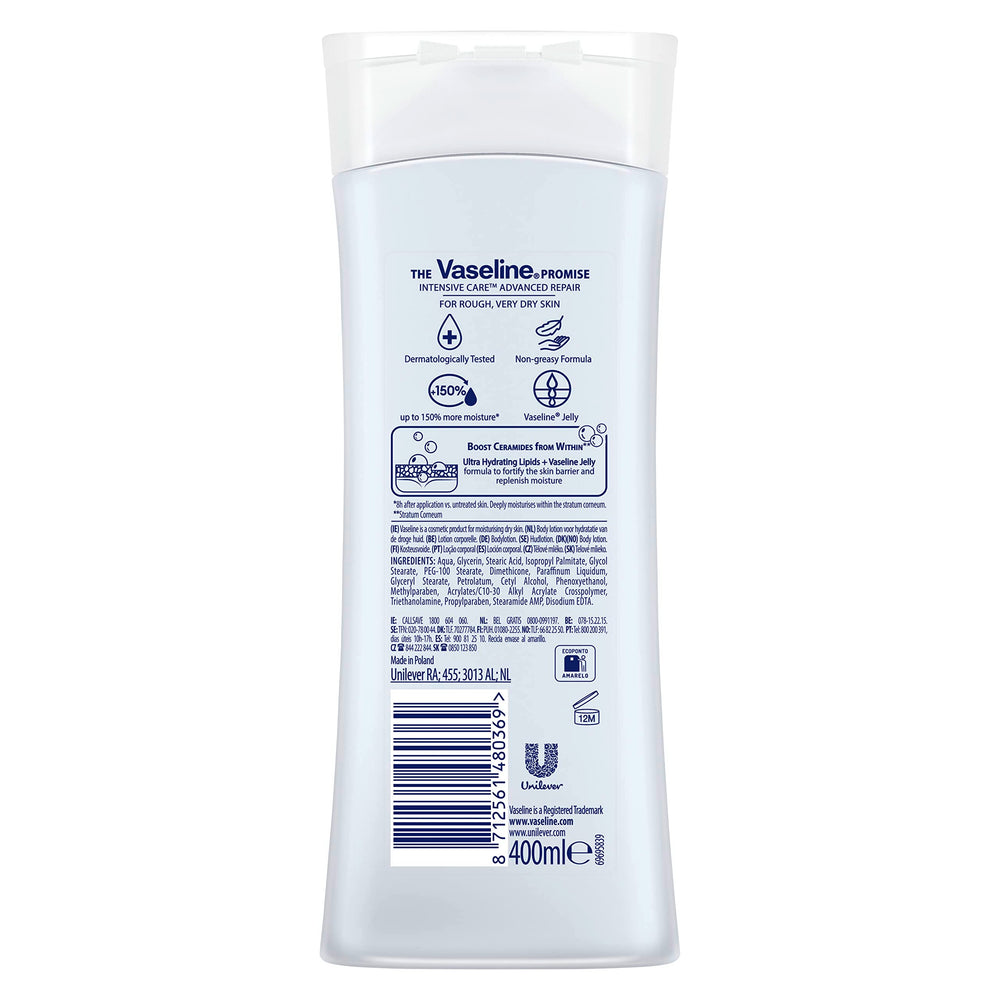 Aplicación diaria de Vaseline para piel seca y cómoda
