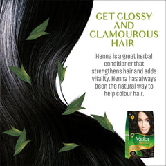 Vatika Naturals mezcla sin amoniaco, cabello protegido durante el teñido.