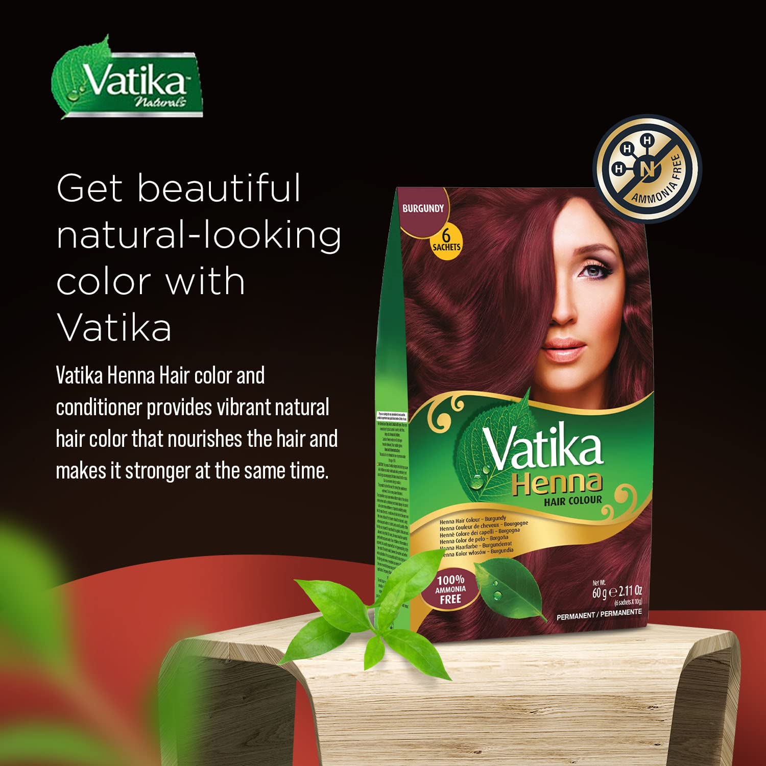 Vatika Naturals: sobres de 10 g para múltiples aplicaciones y retoques fáciles.
