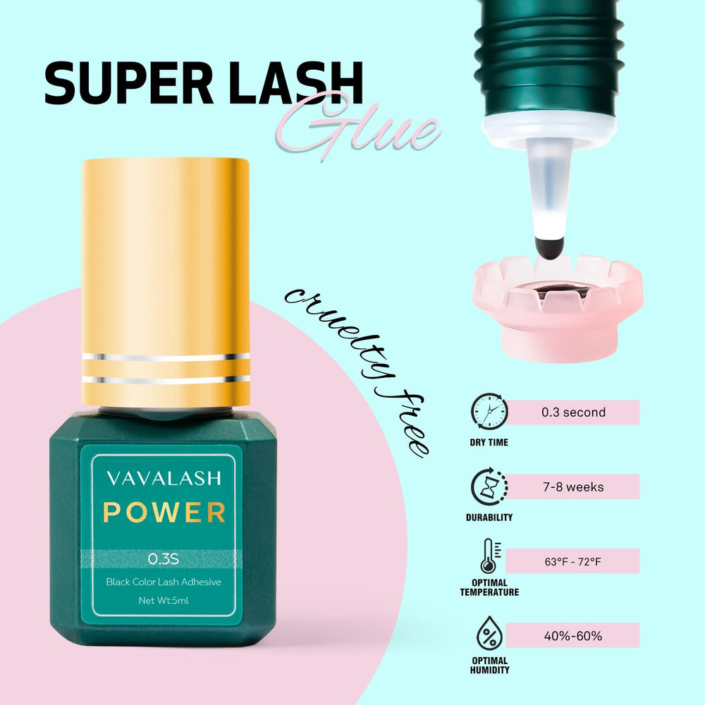 VAVALASH adhesivo negro para pestanas, retención de hasta 9 semanas.
