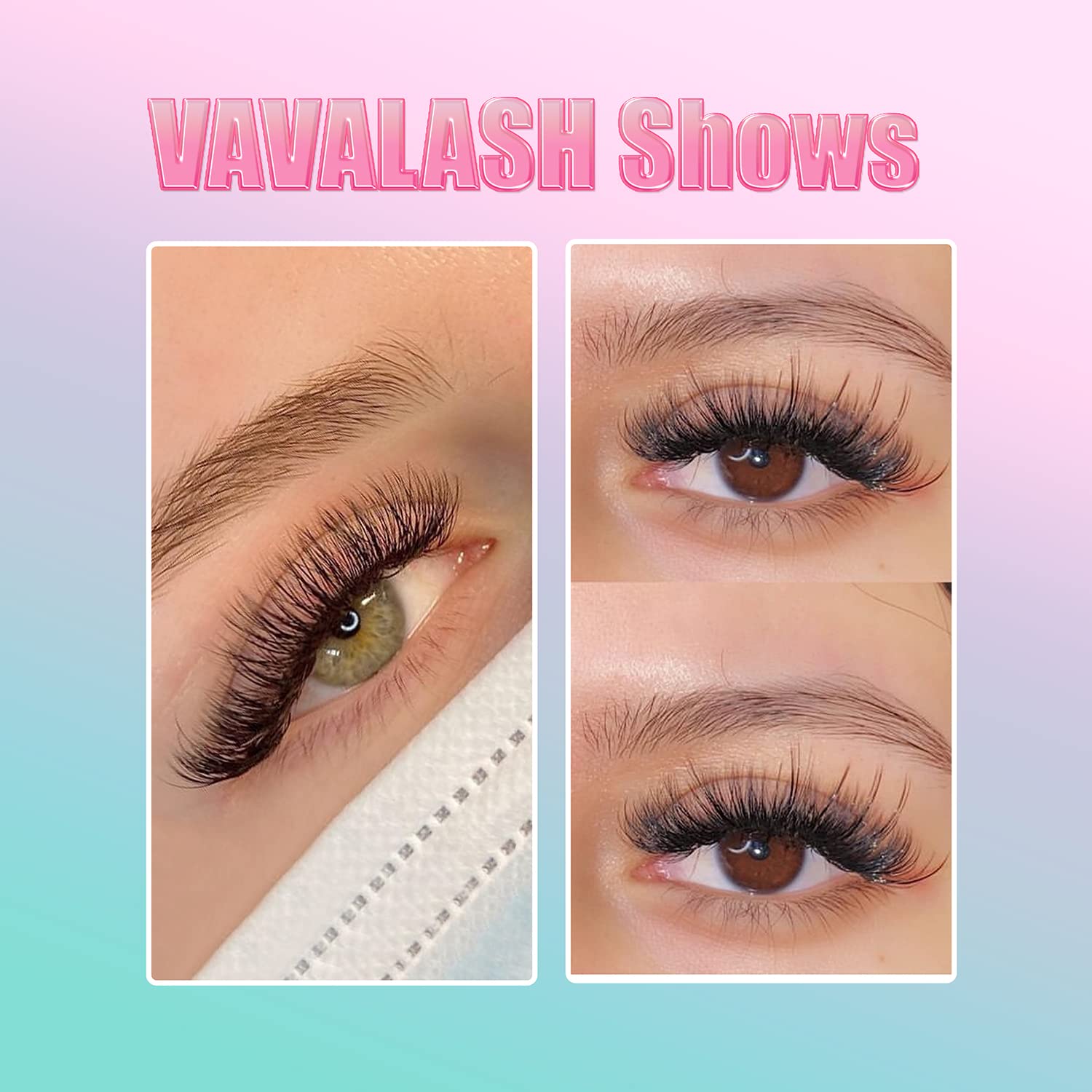 VAVALASH premade fans, aspecto natural y fácil de mezclar con adhesivo.