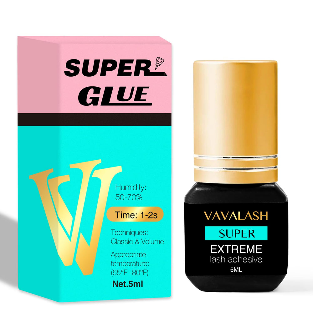VAVALASH pegamento para pestañas con secado en 1 segundo, ideal para servicio rápido.