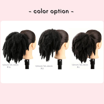 Coleta afro rizado VAVANGA, opción cómoda para el día a día.