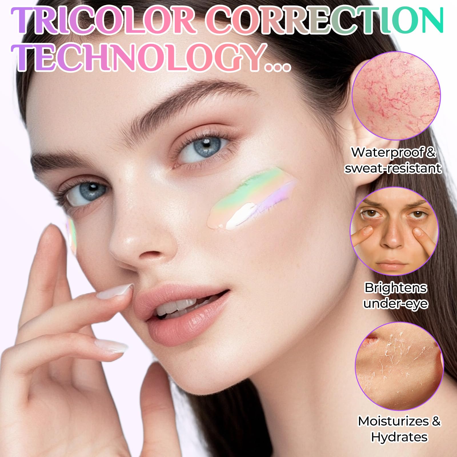 Muestras de corrección de color del primer para tono uniforme