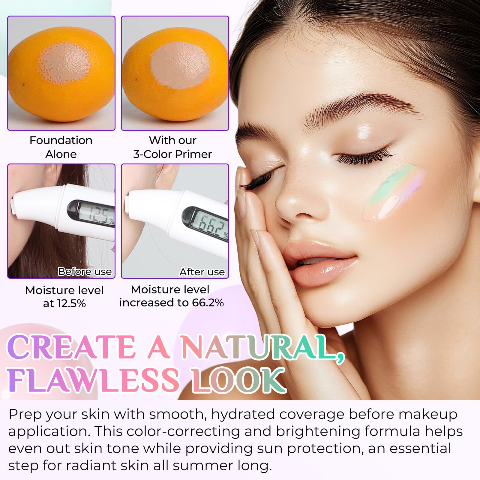 Protección solar SPF50 del primer facial 3 en 1