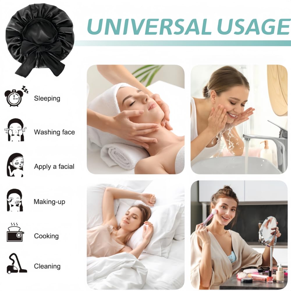 Uso multifuncional del bonete de seda VECIIR para ducha y cuidado