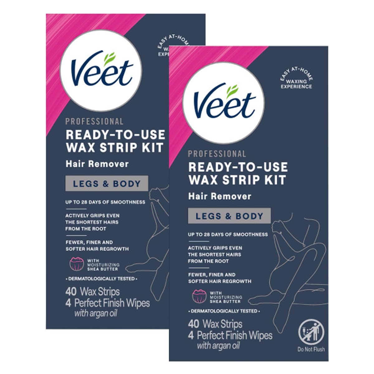 Veet kit de bandas de cera listas para usar, para piernas y cuerpo, resultados duraderos.