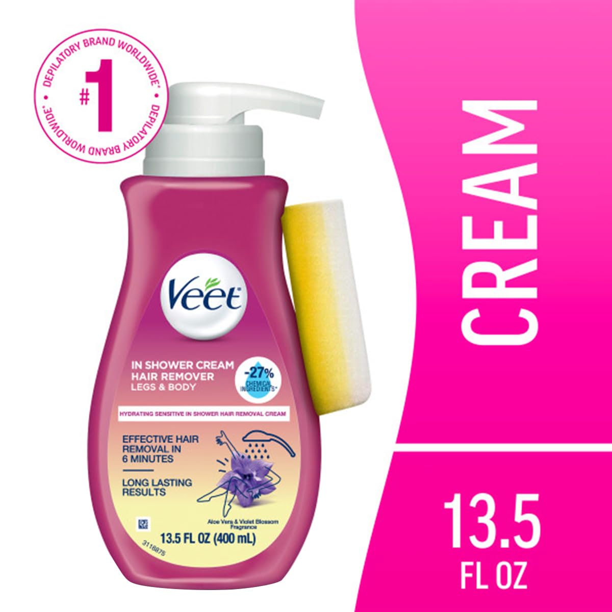 Veet Sensitive Aloe Vera crema-epilación rápida para piel suave tras la ducha
