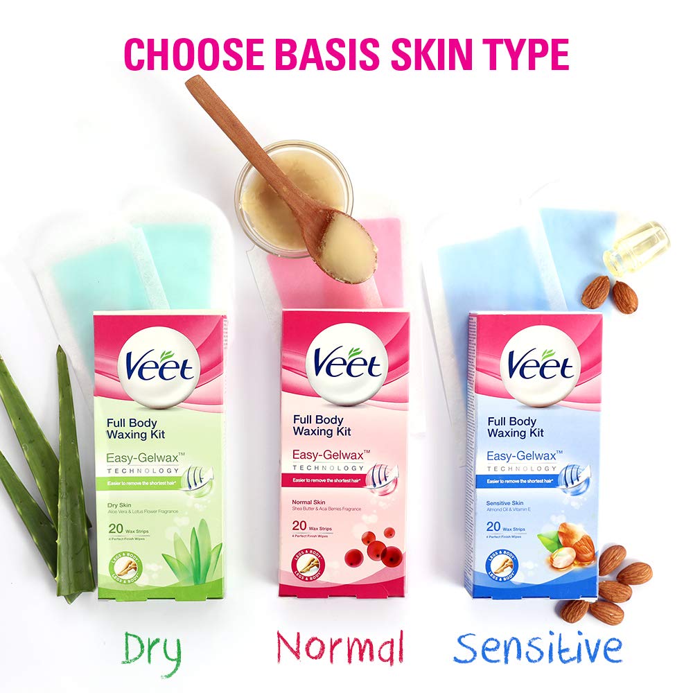 Veet tiras de cera fría para brazos, piel sensible, práctico para rutina.
