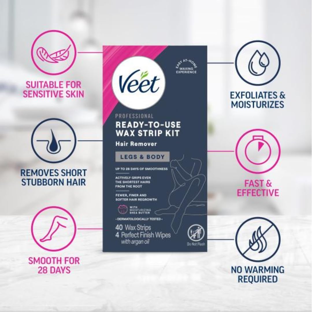 Toallitas Veet Finish Perfect para retirar residuos de cera.