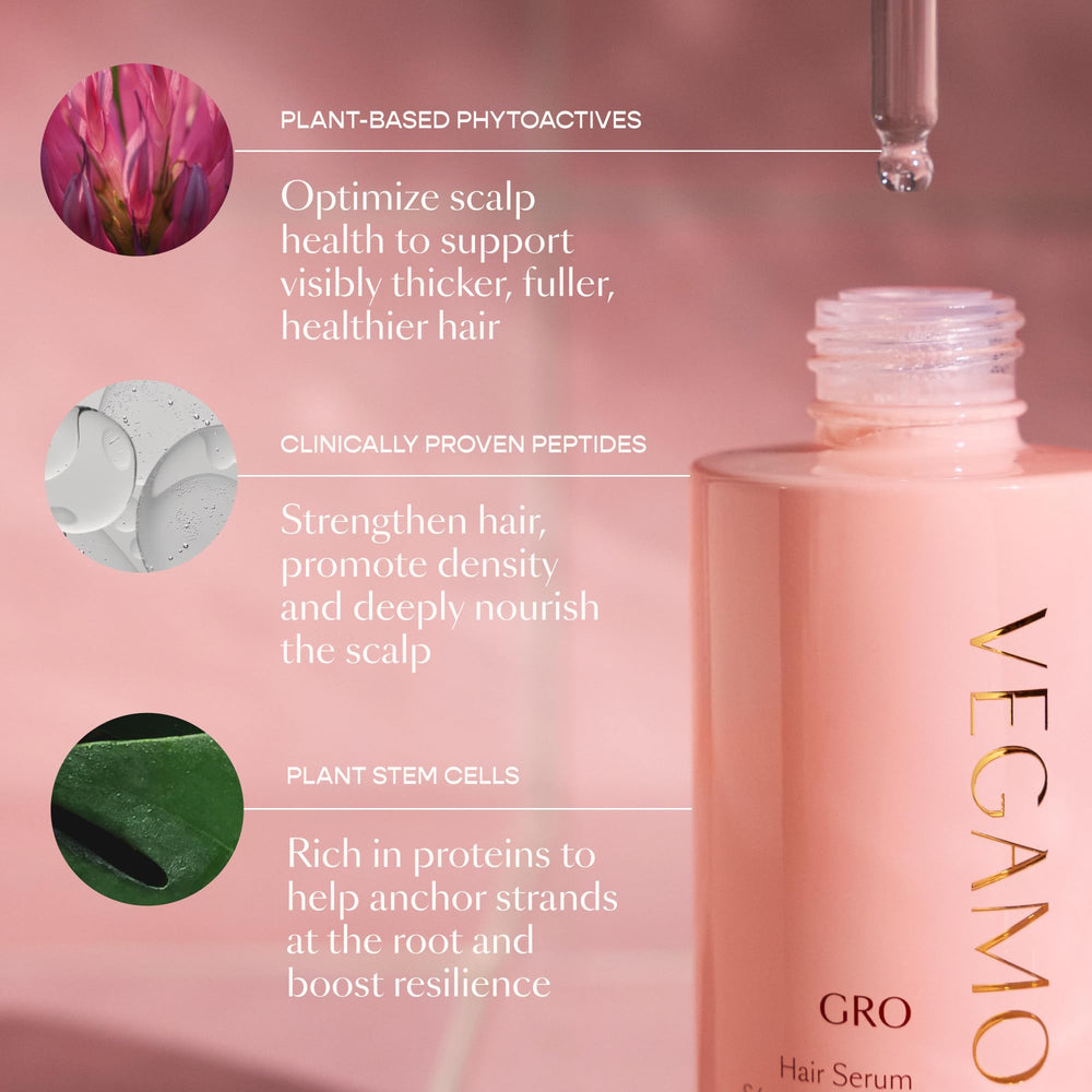 Envase GRO vegano, libre de crueldad y silicona.