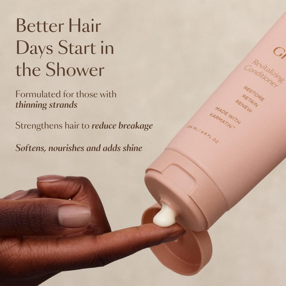 VEGAMOUR GRO Revitalizing Conditioner: cabello brillante tras el lavado.