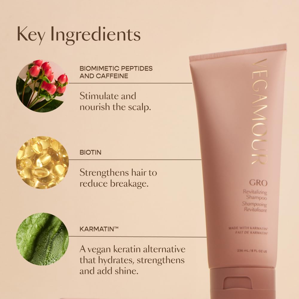 VEGAMOUR GRO Revitalizing Shampoo: cabello con densidad y cuerpo para aspecto más lleno
