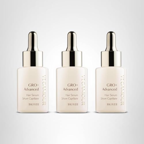 Paquete de 3 GRO+ Serum de VEGAMOUR para cuidado continuo.