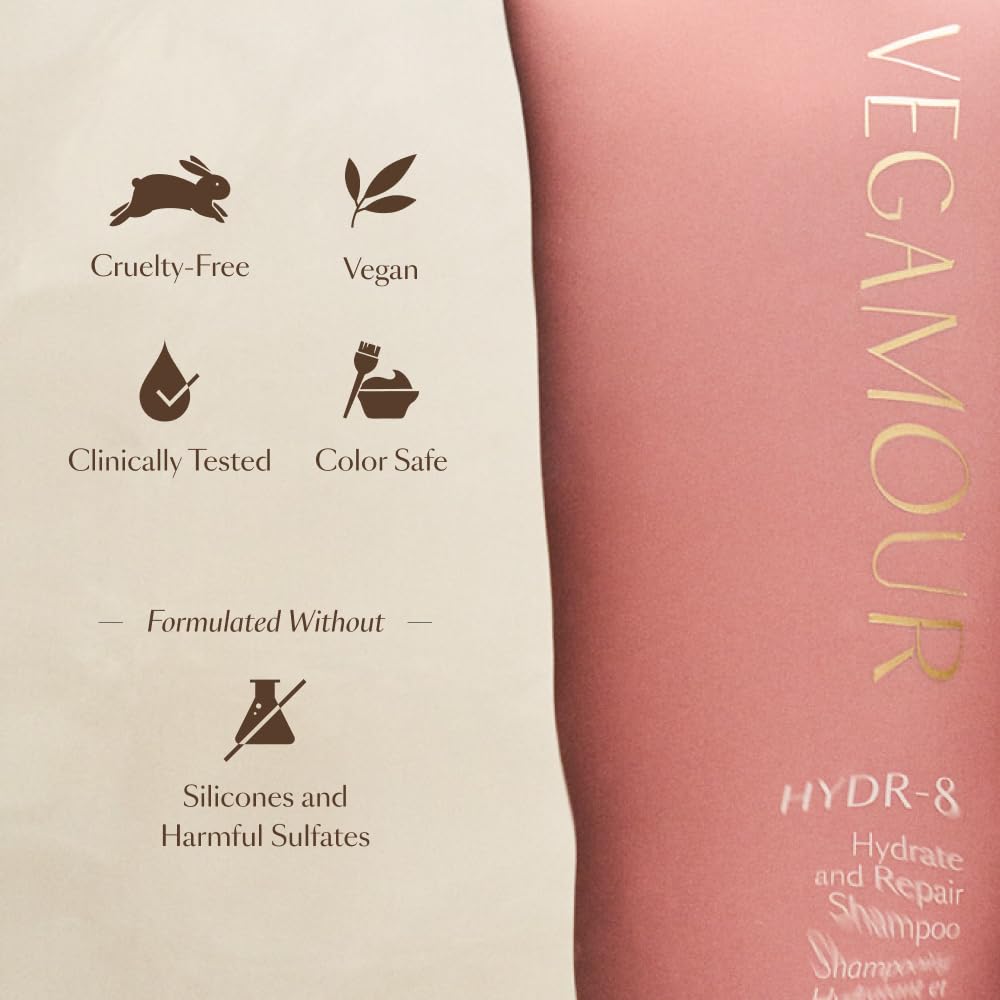 VEGAMOUR HYDR-8: aloe vera hidrata y calma el cuero cabelludo.