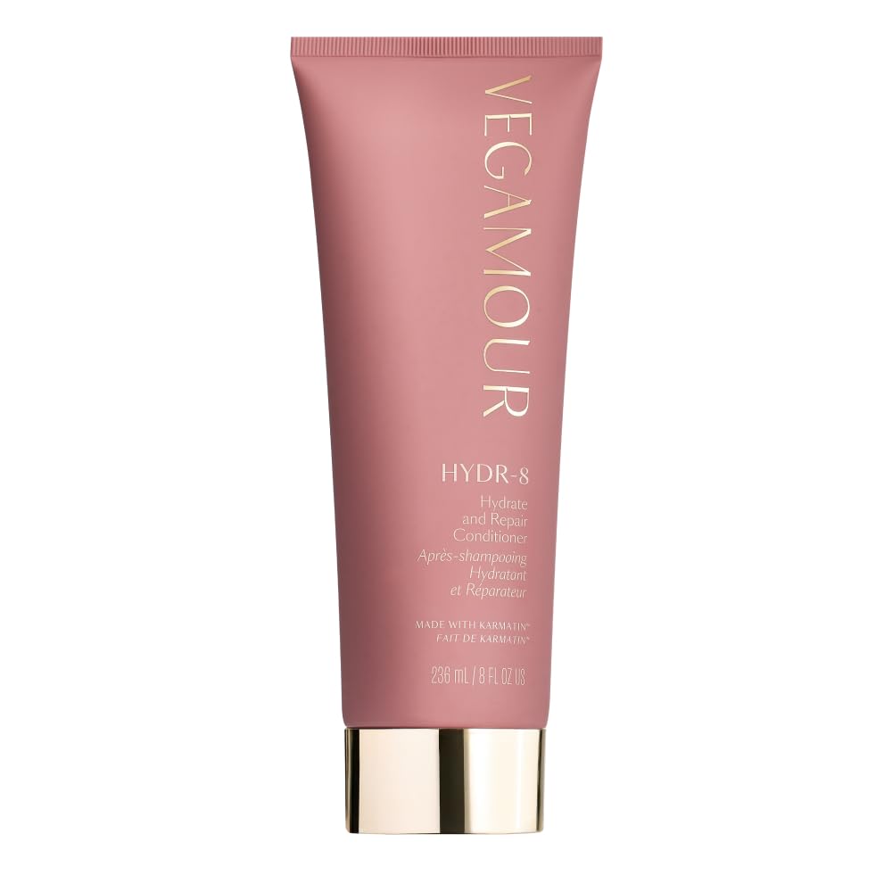 Acondicionador VEGAMOUR HYDR-8 en botella para hidratar y reparar el cabello.