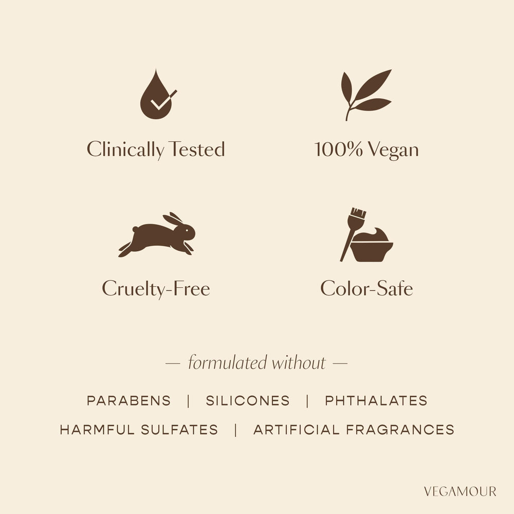 VEGAMOUR HYDR-8: formule sans parabènes et sans silicone.